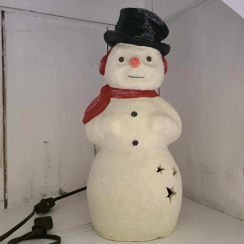 Vintage Inspired Lighted Snowman (Rare Collectible)